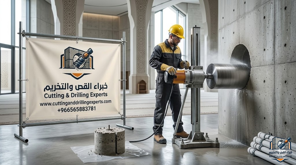 فتح كور مكيفات حي الياسمين بالرياض بالكور الماسي لعمل فتحات التكييف السبلت والمركزي بدون تكسير بدقة هندسية عالية